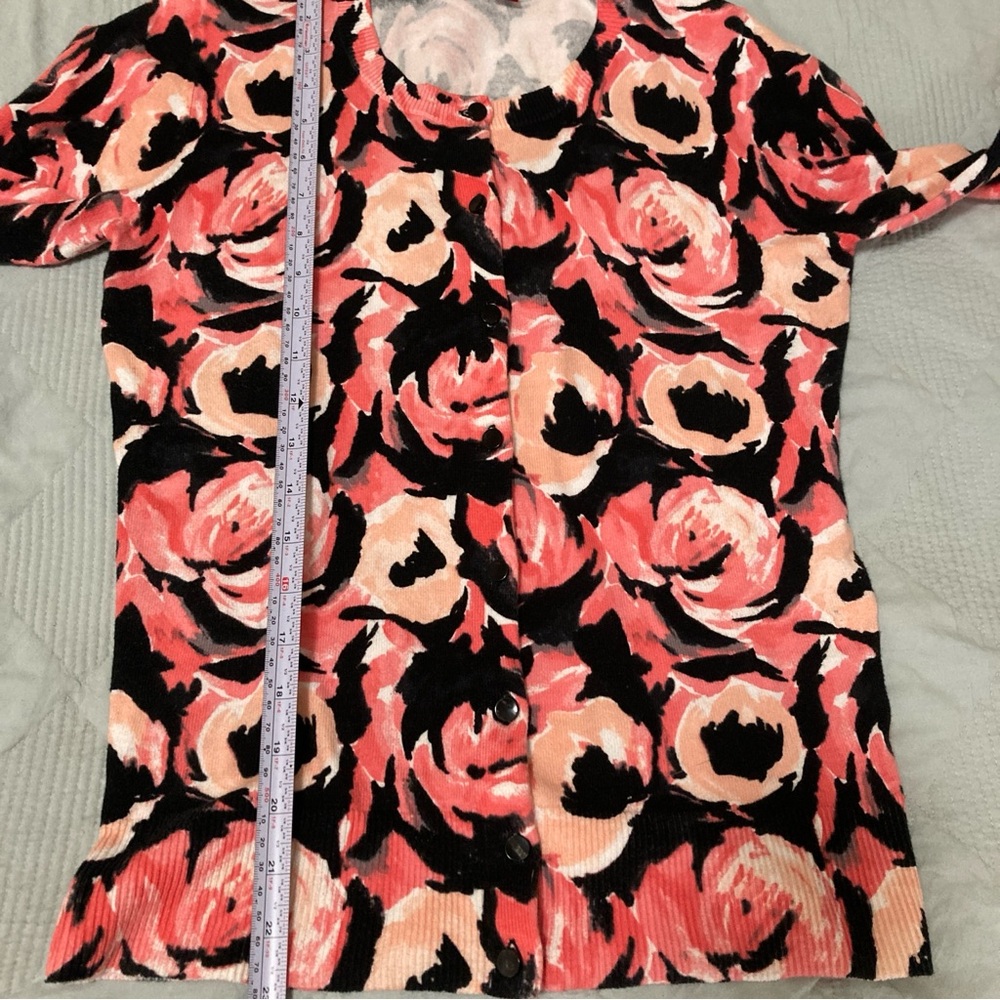 Merona Cardigan Sweater Womens XS Multi Floral Button Down Stretch Casual Knit - Picture 11 of 16